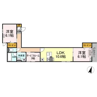 セレスティア扇VII【2階】の間取り