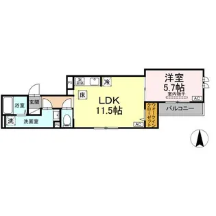 セレスティア扇VI【1階】の間取り