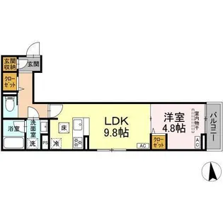 セレスティア東保木間II【1階】の間取り