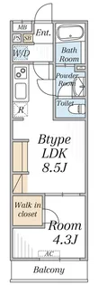 リブリ SK竹の塚【1階】の間取り