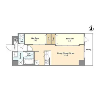 アルファコート梅島【2階】の間取り
