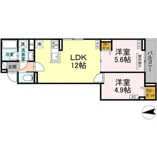 セレスティア六町IV【2階】の間取り