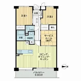 ファミール松戸グランデージ2【5階】の間取り