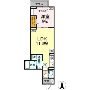 セレスティア大谷田V【1階】の間取り