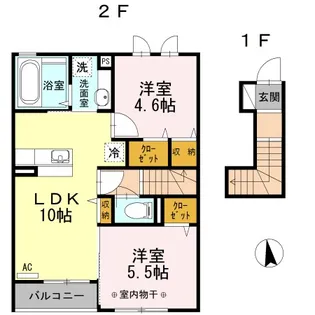 グランド パレス オクド【2階】の間取り