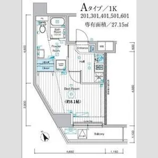 MAXIV ALIVE堀切菖蒲園【4階】の間取り