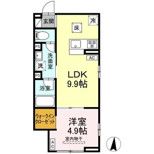 セレスティア東保木間【1階】の間取り