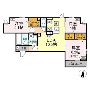 セレスティア東保木間【1階】の間取り