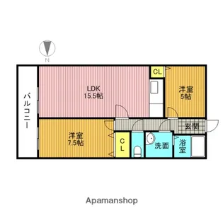 アパートメントカヤ田園調布【202.号室】の間取り