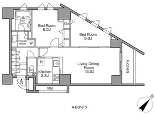 レジディアタワー中目黒【8階】の間取り
