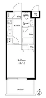 ラスパシオ三軒茶屋【2階】の間取り