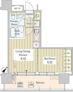 ユニゾンタワー【13階】の間取り
