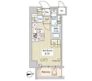 WASEDA APARTMENT【7階】の間取り