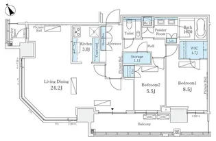 パークコート六本木ヒルトップ【25階】の間取り