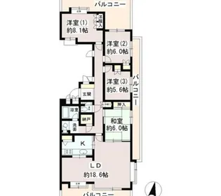 パーク・ハイム旗の台【3階】の間取り