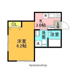 グランドスカイ東白楽【1階】の間取り