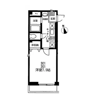 Y’S FLAT ワイズフラット【201号室号室】の間取り