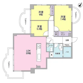 ブロンズストーン宇田川【1階】の間取り