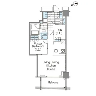 コンフォリア新宿イーストサイドタワー【16階】の間取り