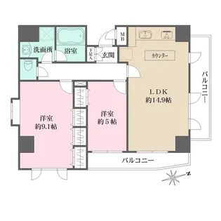アフェア世田谷【5階】の間取り