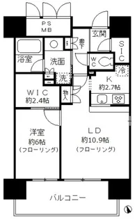 フォンテーヌ芝浦【8階】の間取り