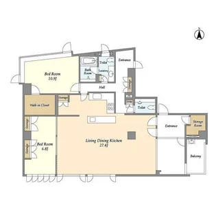 カーザエルミタッジオ【9階】の間取り