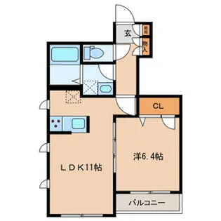 バルミーフラット成城【1階】の間取り