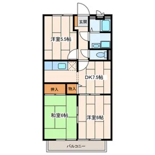 パルコートA【3階】の間取り