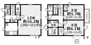 神奈川県横浜市港北区下田町3丁目【テラスハウス】の間取り