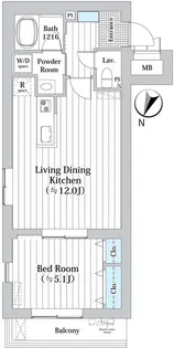 MDM柿の木坂【102号室】の間取り