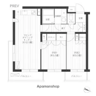 東京都世田谷区上馬2丁目【マンション】の間取り