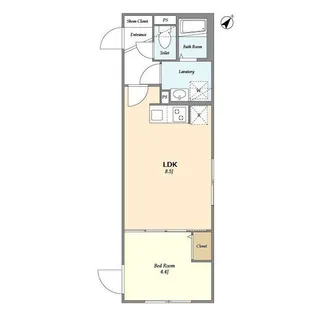 ウェルスクエアイズム武蔵小山SOUTH【4階】の間取り