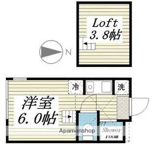 エリアサイワイ【1階】の間取り