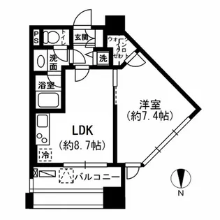 レジディア市ヶ谷【8階】の間取り