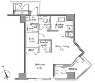 レジディア自由が丘【4階】の間取り