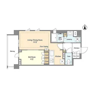 LIBR GRANT 四谷三丁目【2階】の間取り