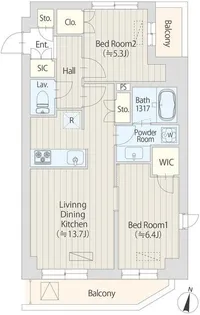 ファレール笹塚Ⅱ【6階】の間取り