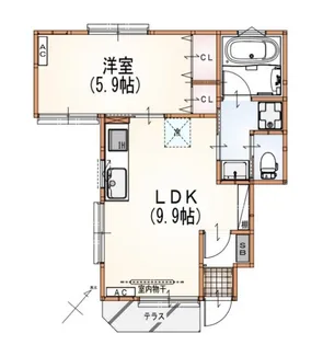 サンライズ上祖師谷【1階】の間取り