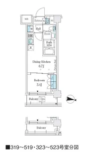 J.GRAN COURT 品川西大井WEST【3階】の間取り