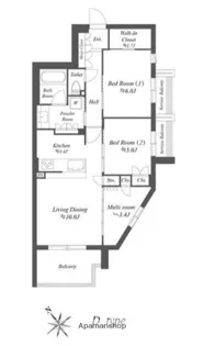 東京都大田区上池台5丁目【マンション】の間取り