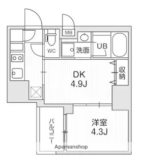 SYFORME大井町Ⅱ【12階】の間取り
