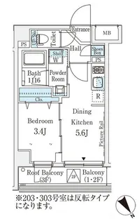 アヴニール三軒茶屋【1階】の間取り