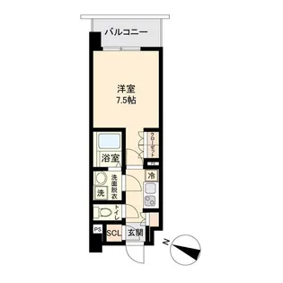 オープンブルーム二子【6階】の間取り