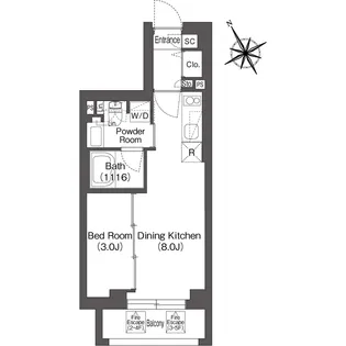 コンフォリア上目黒【5階】の間取り