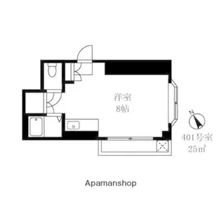 1DKの間取り画像