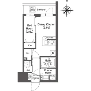 コンフォリア・リヴ西蒲田【7階】の間取り