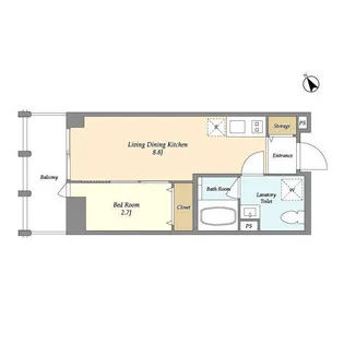 THE GRAND TERRACE WAKABAYASHI【2階】の間取り