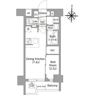 コンフォリア・リヴ品川戸越【5階】の間取り
