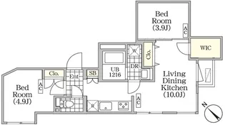 BRICK RESIDENCE 目黒本町【2階】の間取り