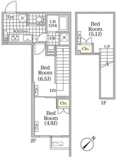 BRICK RESIDENCE 目黒本町【2階】の間取り